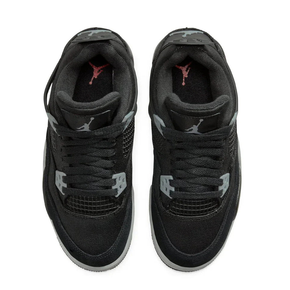 Retro Canvas Black Jordan 4 Air GS 0516